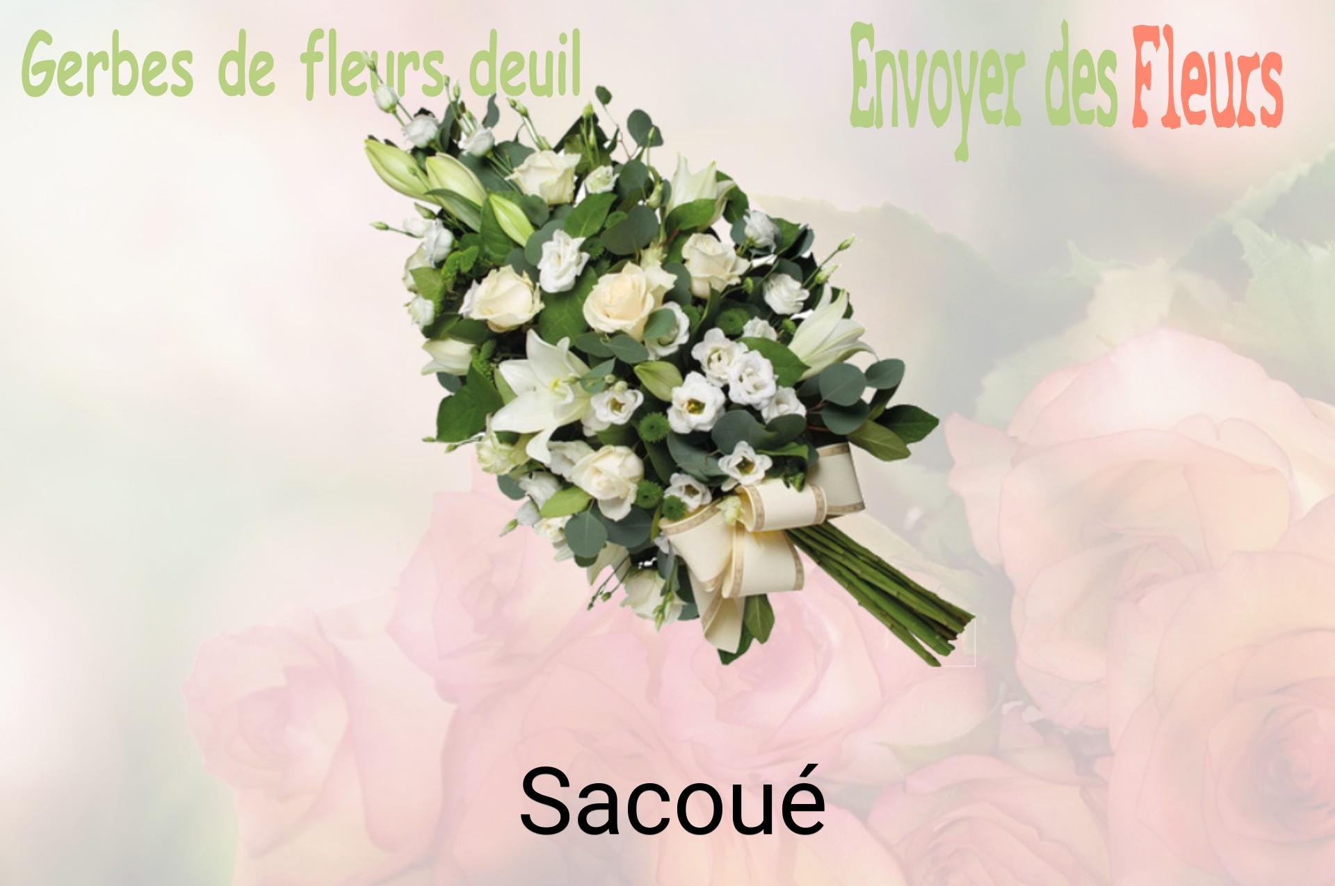 Gerbe de fleurs de deuil livrée à Sacoué